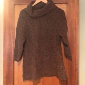 Brown cowl neck sweater from Anthropologie.